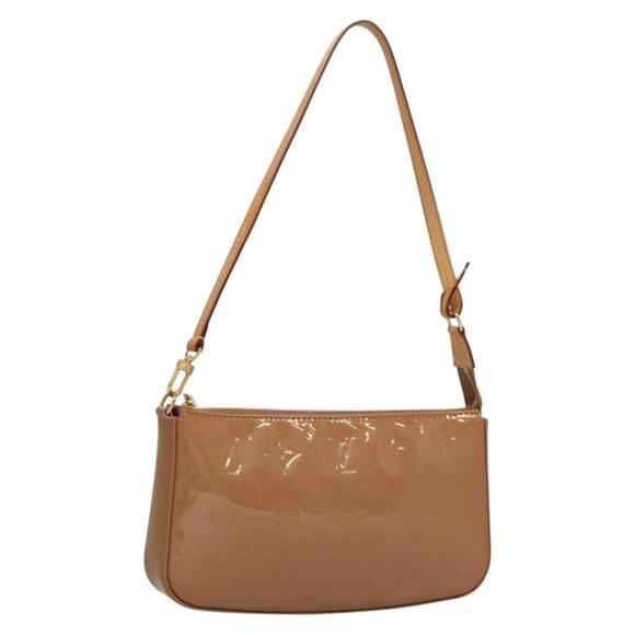 LOUIS VUITTON Vernis Pochette Accessoires Pouch Rose Velours M91575 Auth 133964 - Picture 1 of 16